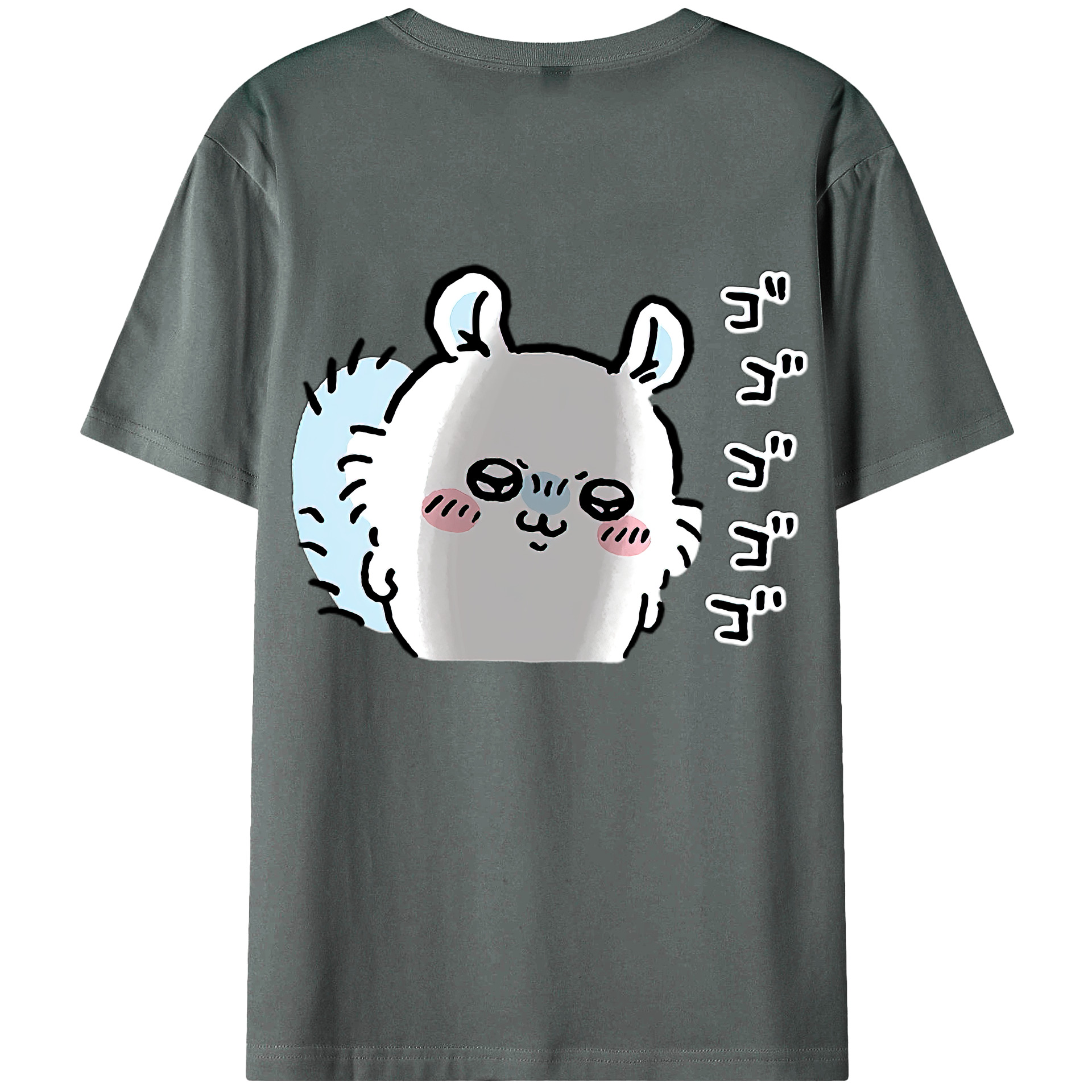 （画像用） ちいかわ モモンガ Chii-kawa Momonga 綿100％ メンズ半袖Tシャツ（バックプリント） 通気性